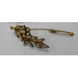 An 'antique' 9ct gold floral spray brooch,