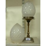 A pair of 20thC clear glass cone design lampshades with cut decoration 6.