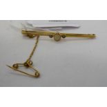 An 'antique' 9ct gold opal set bar brooch 11