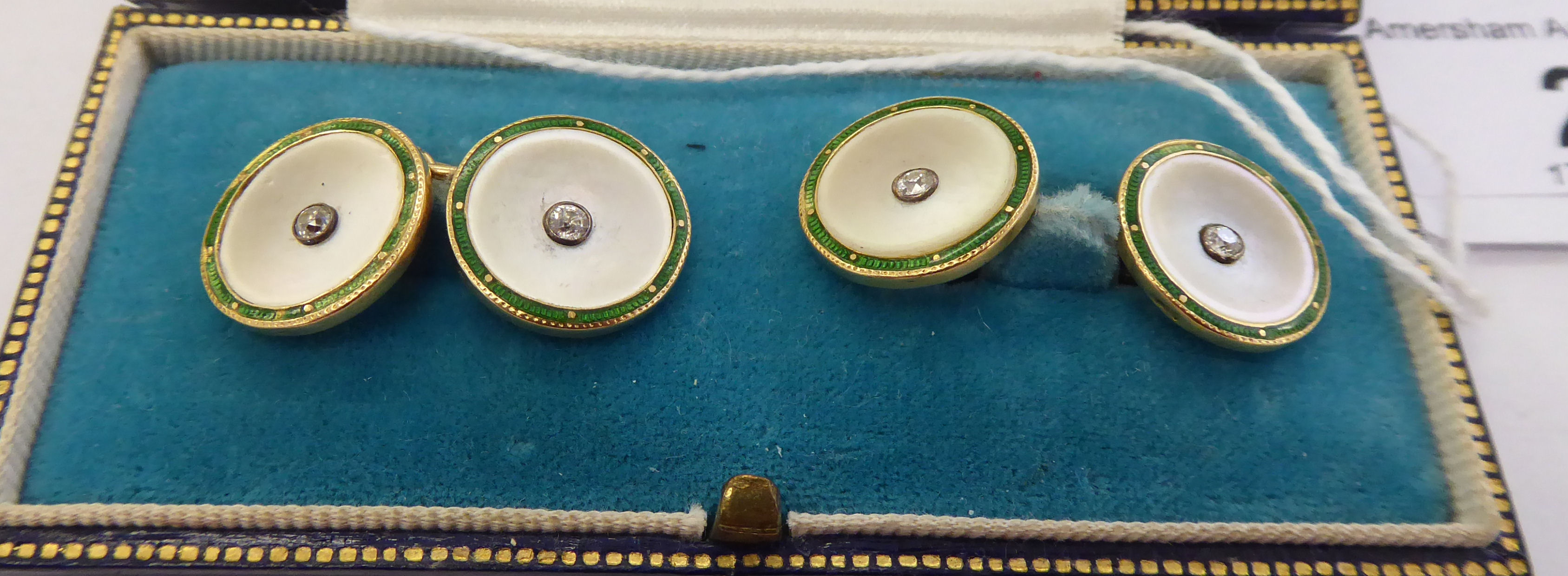 A pair of 'antique' 18ct gold diamond set,