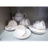 A Wedgwood china Queensware pattern tea set comprising a teapot,