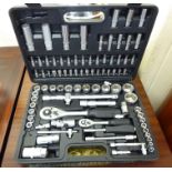 A ninety-four piece socket set cased CS