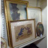 Framed pictures & prints: to include a late 19thC British School - a study of a heron oil on panel