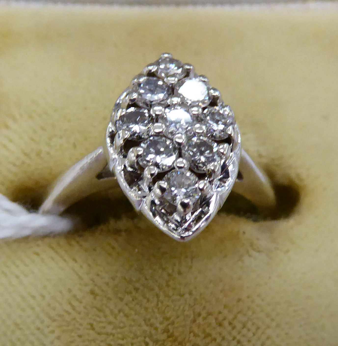 A 14ct white gold marquise set,