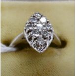 A 14ct white gold marquise set,