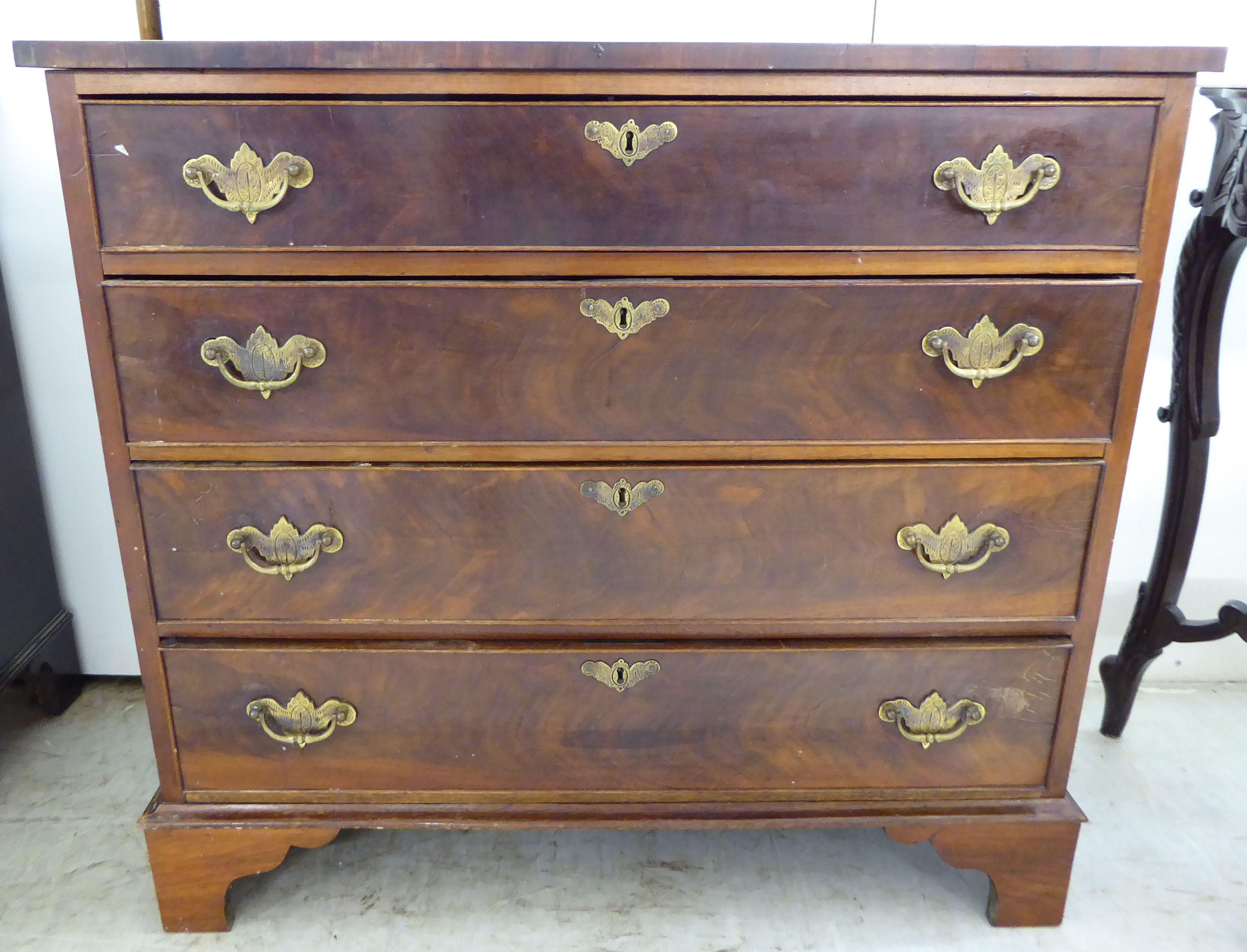 A late Victorian mahogany four drawer dressing chest,