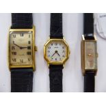 Watches: to include a lady's 9ct gold cased Avia with a baton dial,