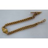 A 9ct gold double rope twistchain link watch Albert 11