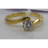 An 18ct gold, single stone,