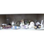 Decorative ceramics and glassware: to include a Royal Crown Derby oval dish,