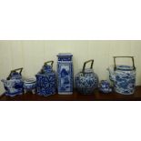 Decorative ceramics: to include a modern Chinese porcelain kettle,