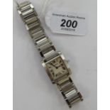 A lady's Cartier stainless steel bracelet watch, no.