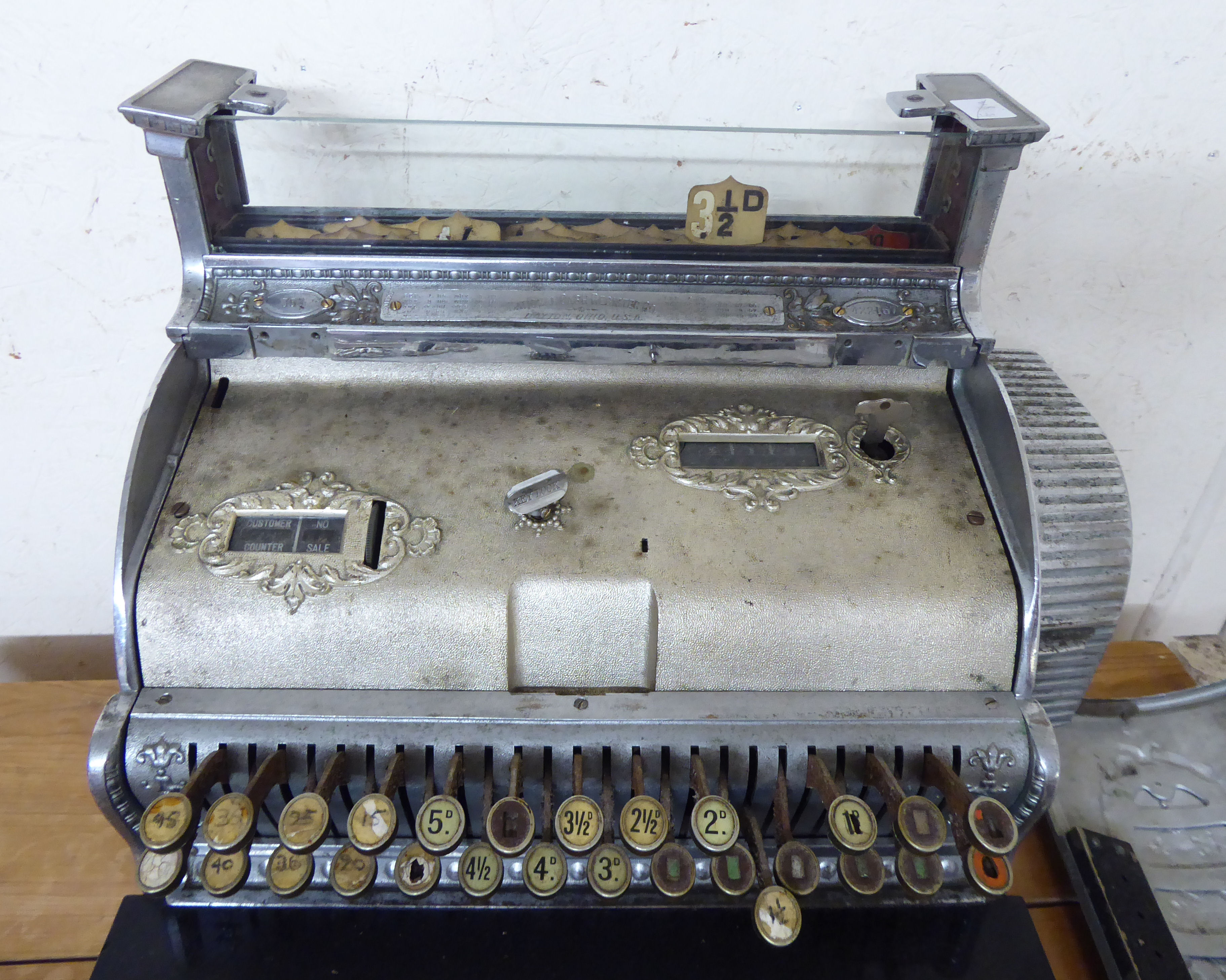 A late 19thC National Cash Register Co ornately cast silvered metal grocer's till no. - Image 7 of 9