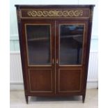 A late 19thC Continental walnut and gilt metal mounted side cabinet with outset, reeded flanks,