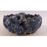 A Chinese carved lapis lazuli vase, fashioned as two conjoined lotus flowers 2.