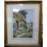 Theresa Sylvester Stannard - a thatched country cottage watercolour bears a signature 13.5'' x 9.