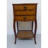 A late 19th/early 20thC French kingwood veneered serpentine front side table with a galleried tray