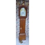 A late 18th/early 19thC country made honey coloured oak longcase clock,
