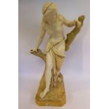 A Royal Worcester porcelain figure 'The Bather Surprised' model no.