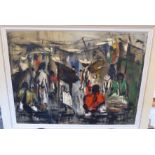 Garcia Salazar - 'Indian Market' oil on canvas bears a signature & inscribed verso 28'' x 38''