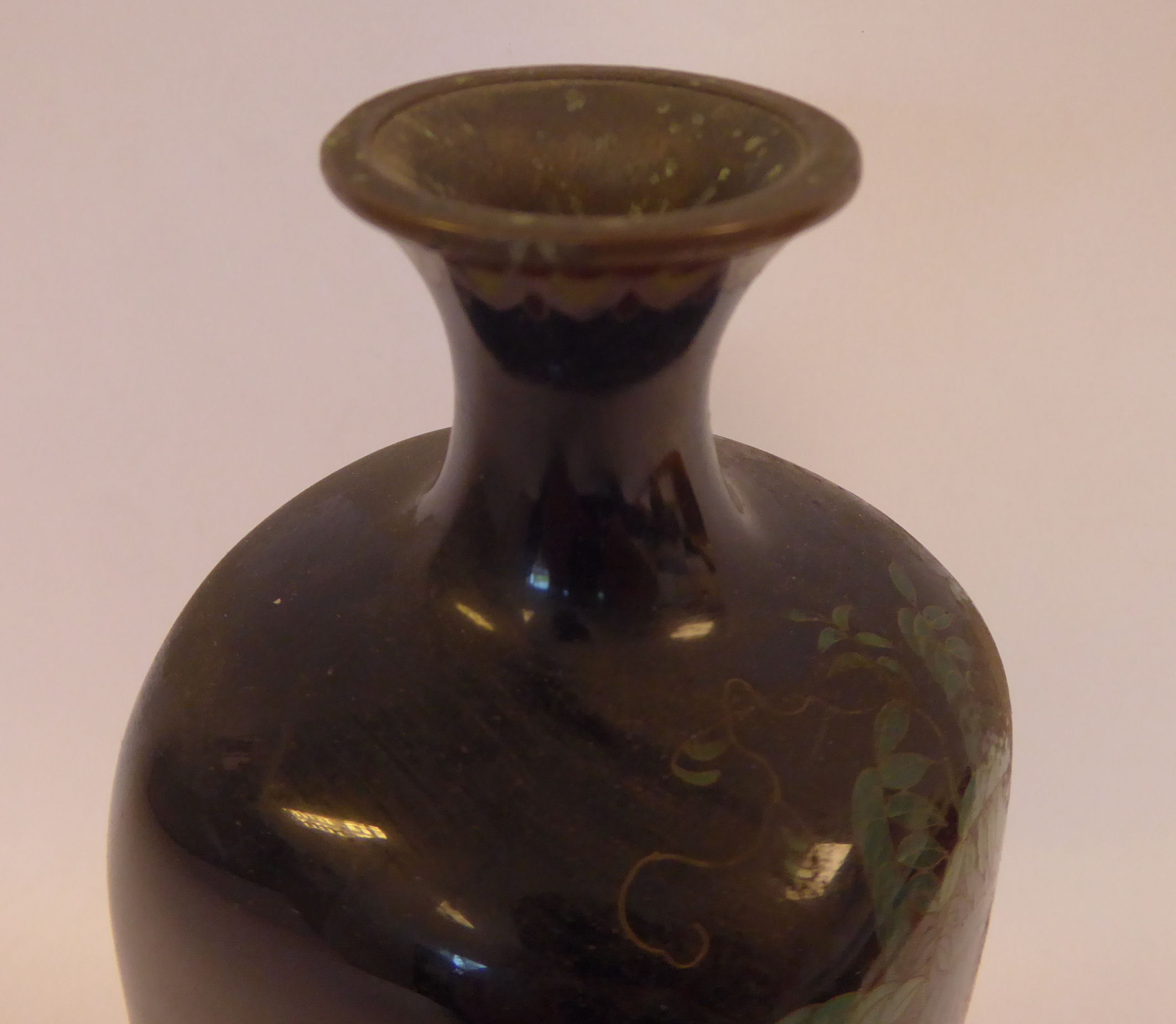 An early 20thC Japanese cloisonne vase of tapered and panelled baluster form, - Image 5 of 8