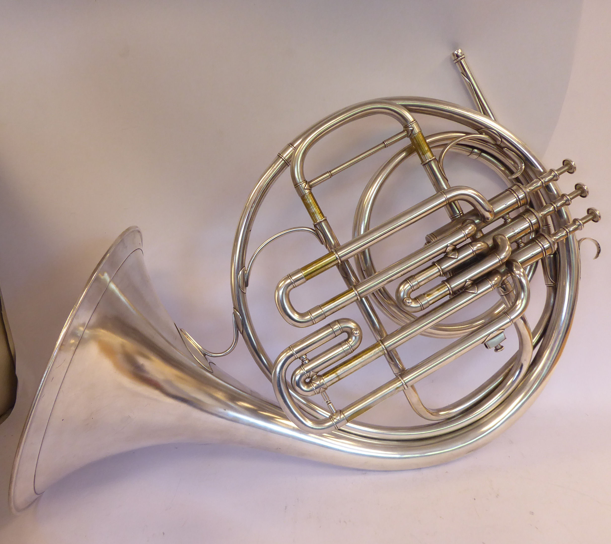 A B&H piston French horn, in a fitted, fabric lined, - Image 2 of 6
