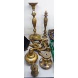 Wooden collectable: to include a gilded softwood torchere with a turned column 32''h BSR