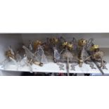 Light fittings: to include a set of three mid 20thC gilt metal,