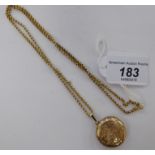 A 9ct gold Victorian style, hinged, disc locket,