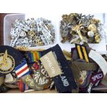 Military and associated cap and other badges,