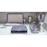 Decorative silver plated ware: to include a pedestal trophy cup;