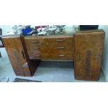 An Epstein Art Deco figured walnut veneered sideboard,