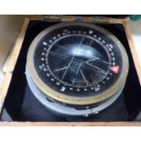 A WD issue black enamelled steel cased compass, the brass bezel inscribed Type 10 no.9489T 6.