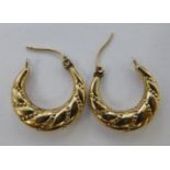 A pair of 9ct gold bi-coloured gold,