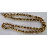 A 9ct gold ropetwist necklace,