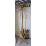 A modern beech bentwood hatstand,