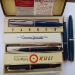 Parker and other fountain and ballpoint pens: to include one with a 14ct gold nib CS