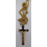 A 9ct gold crucifix pendant,