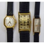 Watches: to include a lady's 9ct gold cased Avia with a baton dial,