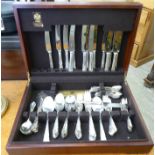 A modern (incomplete) canteen Arthur Prince silver plated Dubary pattern flatware,