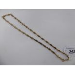 A gold coloured metal fancy link necklace,