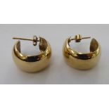 A pair of 9ct gold plain,