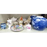 Decorative ceramics: to include a Belleek china shell pattern teapot; and a Satsuma earthenware,