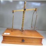 Early 20thC De Grave Short, balance scales with a treadle action,