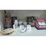 A mixed lot: to include ceramic trinket boxes;