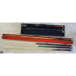 Snooker cues: to include a BCE Custom Cue with a printed Ronnie O'Sullivan signature cased