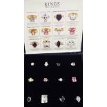 A set of twelve 'Rings of the Rich and Famous' replica rings with a certificate of origin boxed