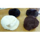 Four fur hats: to include a cream coloured mink example OS2