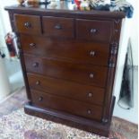A modern Scottish inspired mahogany seven drawer dressing chest 51''h 41''w BSR
