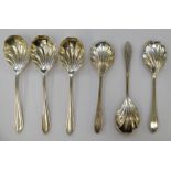 A matched set of six silver fruit spoons mixed Sheffield marks 11